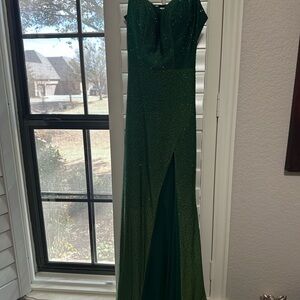 Green Sherri Hill prom dress